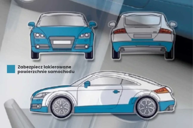 Samochód osobowy oklejony specjalną folią